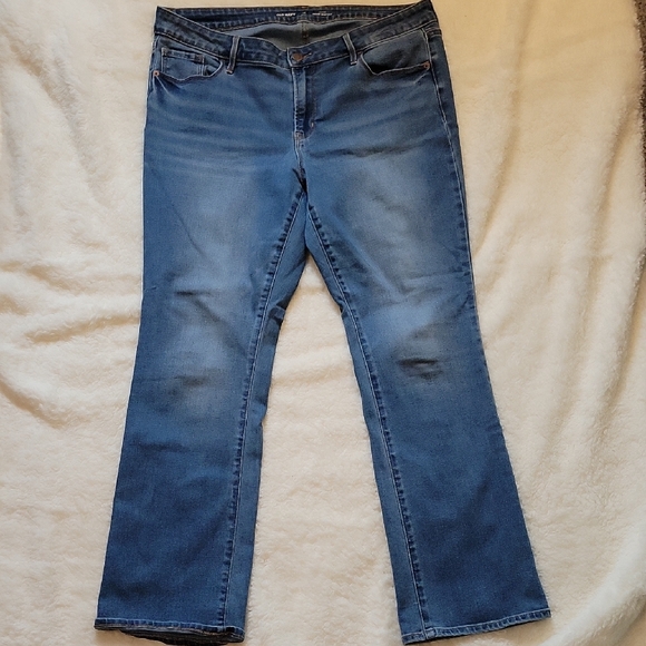 Old Navy Denim - Old Navy Mid Rise Kicker Boot Cut Women's Blue Jeans 14S